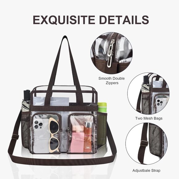 Lightweight Clear PVC Bag 12x6x12 with Adjustable Strap - Ideal for Events - Picture 4 of 9